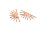 Copper Sun Charm, 8 Raw Copper Sun Charms With 1 Hole, Findings (32x14x0.60mm) M02081