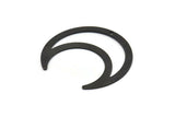 Black Moon Charm, 4 Oxidized Black Brass Crescent Moon Charms With 1 Hole, Pendants (42x16x0.80mm) M438 S1197