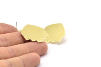 Brass Mushroom Earring, 4 Raw Brass Mushroom Shaped Stud Earrings (26x26x0.80mm) M112 A2347