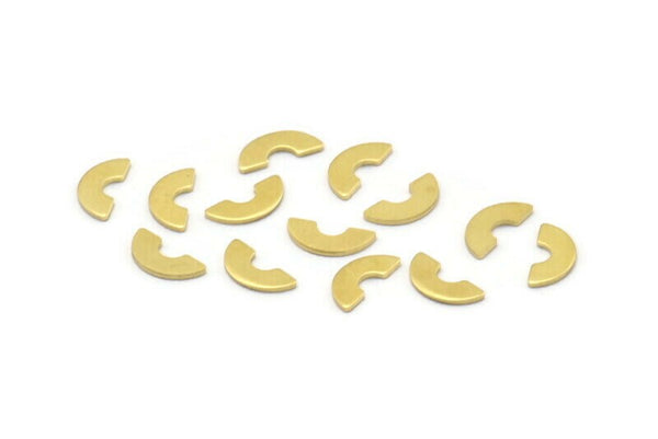 Brass Semi Circle, 250 Raw Brass Semi Circle Blanks, Findings (8x4x0.80mm) M02067
