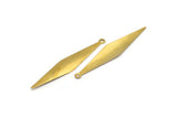 Brass Leaf Charm, 12 Raw Brass Leaf Charms (46mm) Bs 1296
