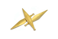 Brass Leaf Charm, 12 Raw Brass Leaf Charms (46mm) Bs 1296