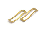 Rectangle Bracelet Connector, 6 Raw Brass Rectangle Charms (45x11.5mm) Bs 1275