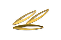 Brass Marquise Charm, 10 Raw Brass Marquise Charms (40mm) Bs 1285