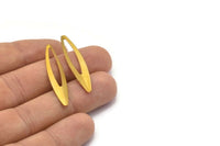 Brass Marquise Charm, 10 Raw Brass Marquise Charms (40mm) Bs 1285