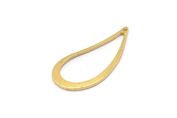 Brass Drop Charm, 12 Raw Brass Drop Charms With 1 Hole (29x13x1mm) Bs 1343