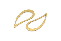 Brass Drop Charm, 12 Raw Brass Drop Charms With 1 Hole (29x13x1mm) Bs 1343