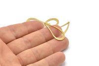 Brass Drop Charm, 12 Raw Brass Drop Charms With 1 Hole (29x13x1mm) Bs 1343