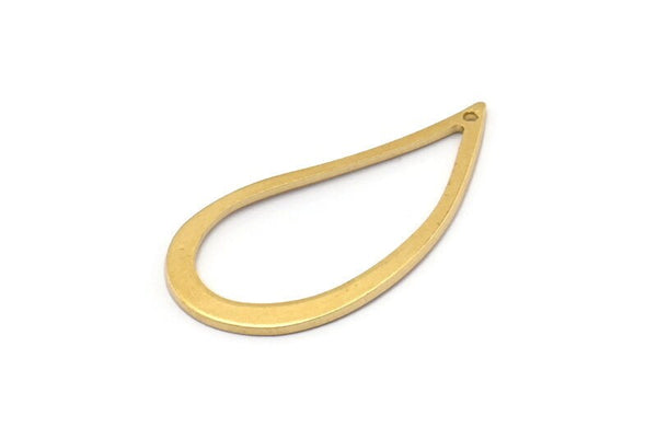 Pirinç Damla Kolye, 10 Ham Pirinç Damla Tılsımı (33x16x1mm) Bs 1344