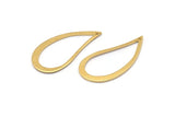 Pirinç Damla Kolye, 10 Ham Pirinç Damla Tılsımı (33x16x1mm) Bs 1344