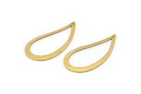 Pirinç Damla Kolye, 10 Ham Pirinç Damla Tılsımı (33x16x1mm) Bs 1344