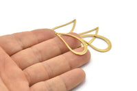 Pirinç Damla Kolye, 10 Ham Pirinç Damla Tılsımı (33x16x1mm) Bs 1344