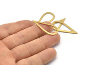 Drop Brass Connector, 10 Raw Brass Drop Connectors (35.5x15.5x1mm) Bs 1312