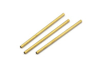 Brass Tube Beads - 50 Raw Brass Tube Beads (2x45mm) Bs 1338