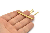 Brass Tube Beads - 50 Raw Brass Tube Beads (2x45mm) Bs 1338