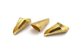 10 Raw Brass Cone Bead Caps, Charms (28mm) Bs 1314