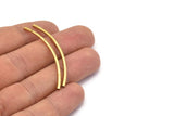 Brass Noodle Tube, 24 Raw Brass Curved Tubes (2x50mm) Bs 1406