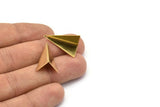 10 Raw Brass Gometric Triangles (24mm) Bs 1339