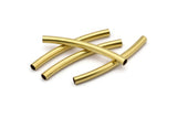 Brass Noodle Tube, 24 Raw Brass Curved Tube (4x50mm) Bs 1424