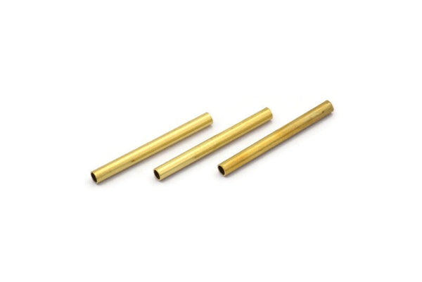 Brass Plain Tubes - 100 Raw Brass Tubes (2x20mm) Bs 1432