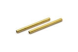 Brass Tube Beads - 20 Raw Brass Tube Beads (4x50mm) Bs 1457