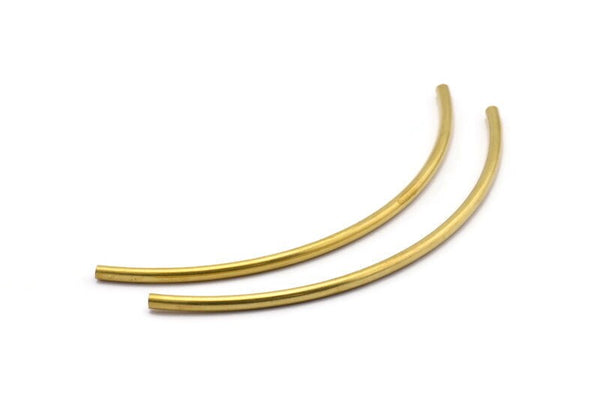 Brass Choker Finding, 12 Raw Brass Curved Tubes (4x130mm) Bs 1425