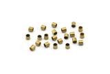 Raw Brass Tubes - 500 Raw Brass Short Tube Beads (2x2mm) Bs 1428
