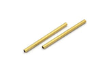 Brass Plain Tubes - 50 Raw Brass Tube Beads (2x30mm) Bs 1434
