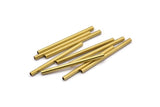 Brass Plain Tubes - 50 Raw Brass Tube Beads (2x30mm) Bs 1434