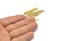 Brass Plain Tubes - 50 Raw Brass Tube Beads (2x30mm) Bs 1434