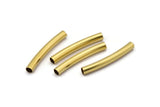 Brass Noodle Tube, 24 Raw Brass Curved Tubs (4x32mm) Bs 1421
