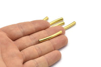 Brass Noodle Tube, 24 Raw Brass Curved Tubs (4x32mm) Bs 1421