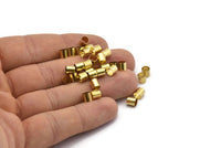 5mm Tube Bead, 100 Raw Brass Tube Beads (5x5mm) Bs 1460