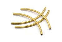 Brass Noodle Tubes - 24 Raw Brass Curved Tubes (3x70mm) Bs 1408