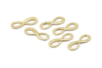 Gold Infinity Charm, 10 Gold Plated Brass Infinity Necklace Charms, Earrings, Findings (23x8x1mm) D1141
