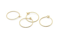 Gold Earring Wire, 12 Textured Gold Plated Brass Earring Wires (20x0.70mm) D1619