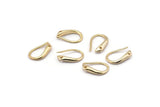 Gold Ear Hooks, 8 Gold Plated Brass Earring Wires, Earring Hooks (10x7mm) BS 1815