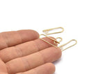 Gold Ear Hooks, 8 Gold Plated Brass Earring Wires, Earring Hooks (24x7mm) BS 1826