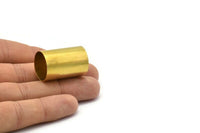 Round Brass Tube Bead, 5 Raw Brass Tubes (20x30mm) Bs 1494