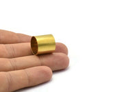 Brass Tube Beads - 12 Raw Brass Tubes, Brass Beads (17x17mm) Bs 1502