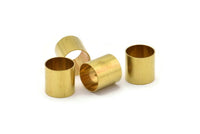 Brass Tube Beads - 12 Raw Brass Tubes, Brass Beads (17x17mm) Bs 1502