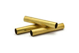 Brass Tube Beads - 6 Raw Brass Tube Beads (12x70mm) Bs 1478