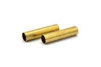 Brass Tube Beads - 6 Raw Brass Tube Beads (12x50mm) Bs 1477