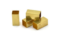 Brass Tube Beads,12 Huge Raw Brass Square Tubes  (10x20mm) Bs 1508