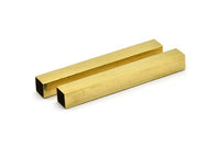 Geometric Tube Bead, 4 Huge Raw Brass Square Tubes (10x80mm) Bs 1513