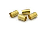 Brass Tube Beads, 24 Raw Brass Tubes (8x12mm) Bs 1542