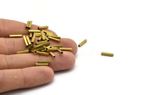 100 Tiny Raw Brass Square Tubes  (2x10mm) Bs 1564