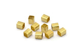 Geometric Tube Beads, 50 Raw Brass Square Tubes, Findings, Spacer Beads, Tube Beads  (5x6mm) Bs 1598