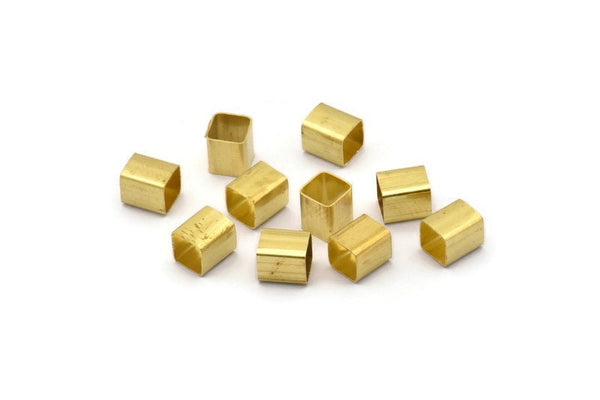 Geometric Tube Beads, 50 Raw Brass Square Tubes, Findings, Spacer Beads, Tube Beads  (5x6mm) Bs 1598