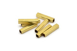 Geometric Spacer Bead, 50 Raw Brass Square Tubes (4x20mm) Bs 1589 A0715
